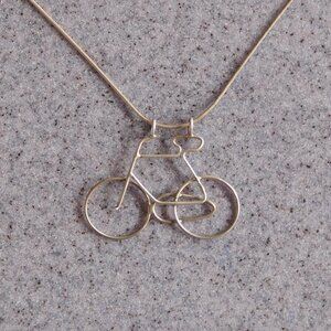 sterling silver bicycle pendant 2" x 1 1/2" (chain not included)
